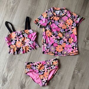 Wonder Nation 3 Piece Swimsuit Size Large 10/12
